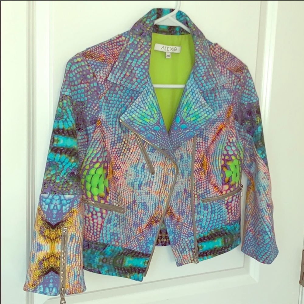 Snake print biker jacket